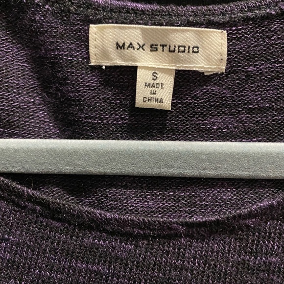 purple and black side tie, asymmetrical sweater - Picture 5 of 5